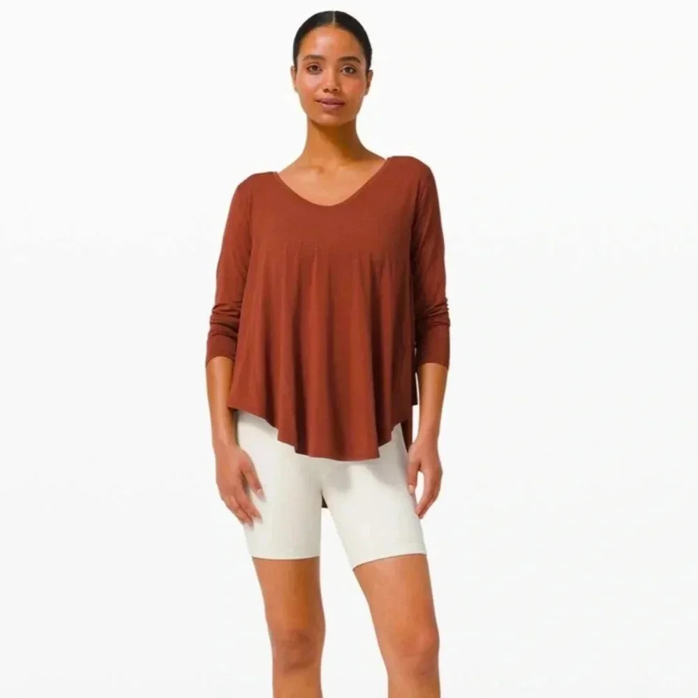 NWT Lululemon Up for Down Time Long Sleeve
Dark Terracotta